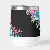  Roze & Blauwgroen Bloemen Thermische Tumbler (Rechts)
