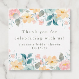 Roze Blauwgroen Bloemen Vrijgezellenfeest Custom D Bedankjes Labels