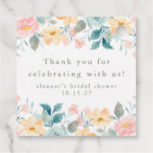 Roze Blauwgroen Bloemen Vrijgezellenfeest Custom D Bedankjes Labels (Achterkant)