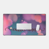 Roze & Blauwgroen Bokeh Bureaumat (Keyboard & Muis)