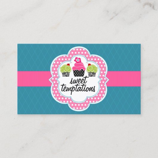 Roze Blauwgroen broodbakkerij Visitekaartje (Voorkant)