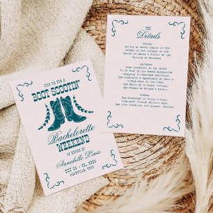 Roze Blauwgroen Cowgirl Bachelorette Sociale Club Kaart