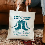 Roze Blauwgroen Cowgirl Bachelorette Sociale Club Tote Bag<br><div class="desc">Vier je vrijgezellenweekend in stijl met onze Lichtroze Blauwgroen Cowgirl Bachelorette Social Club Canvas tas. Met een trendy 'sociale club esthetiek' met cowgirl laarzen en speelse typografie, is dit ontwerp perfect voor vrijgezellenweekenden in Nashville, Austin, of elke bestemming. Het zacht roze en blauwgroen kleurenpalet voegt een leuke en vrouwelijke touch...</div>