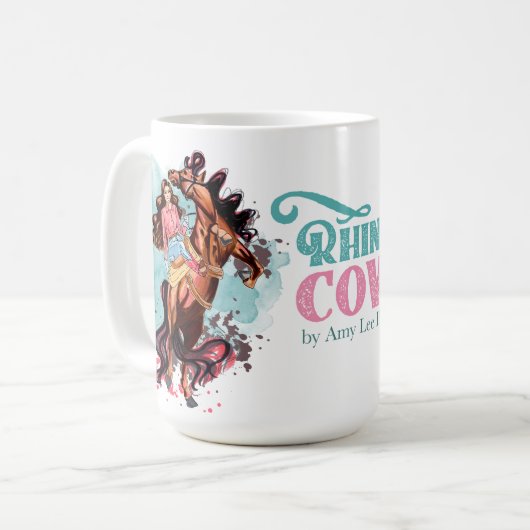 Roze Blauwgroen  Cowgirl Mok (Voorkant links)