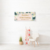  Roze Blauwgroen Cream Floral 100th Spandoek (Insitu)