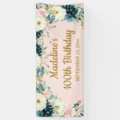  Roze Blauwgroen Cream Floral 100th Spandoek (Verticaal)