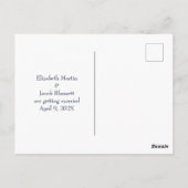 Roze & Blauwgroen Donker Bloemen Foto Save the Dat Briefkaart (Achterkant)