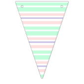 Roze, Blauwgroen en gestripte hartslagbanner Vlaggetjes (Eerste vlag)