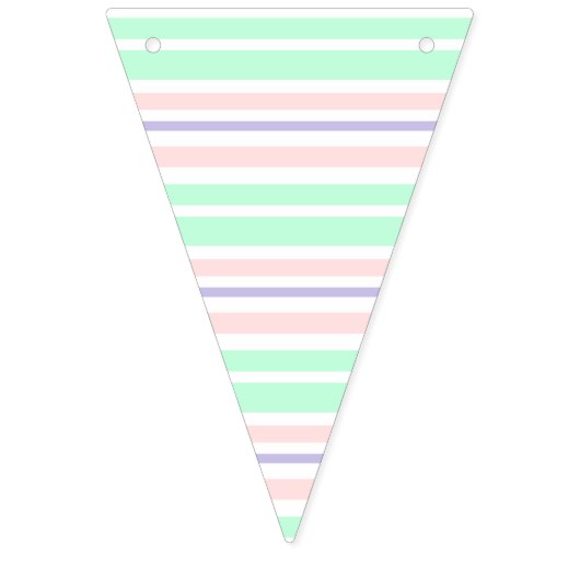 Roze, Blauwgroen en gestripte hartslagbanner Vlaggetjes (Eerste vlag)