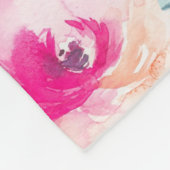 Roze Blauwgroen Floral Waterverf Summer Blanket Fleece Deken (Hoek)