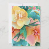 Roze Blauwgroen geel plantaardig olifant, babymeis Kaart (Achterkant)