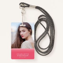 Roze & Blauwgroen gelaagde foto Badge