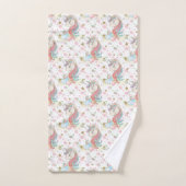 Roze Blauwgroen Gele Eenhoorn Kleurrijk Bad Handdoek (Handdoek)