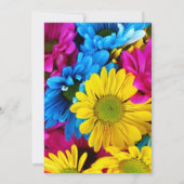 Roze Blauwgroen Gerber Daisy Flowers Wedding Invit Kaart (Achterkant)