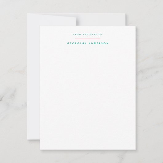 Roze Blauwgroen geschilderd persoonlijk briefpapie Notitiekaartje (Voorkant)