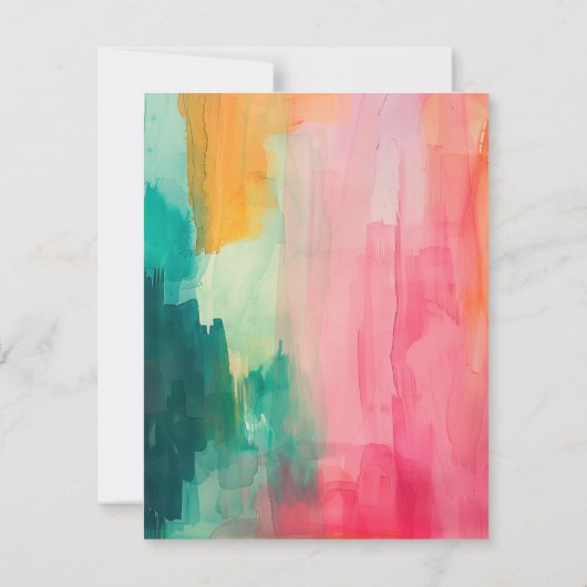 Roze Blauwgroen geschilderd persoonlijk briefpapie Notitiekaartje (Achterkant)