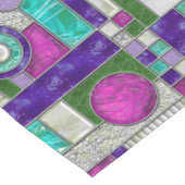 Roze Blauwgroen Glas in lood Korte Tafelloper (Hoek)