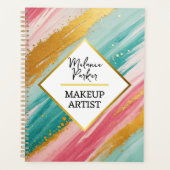 roze blauwgroen goudverf planner (Voorkant)