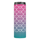 Roze Blauwgroen Gradiënt Zeemeermin Fishscale Thermosbeker (Achterkant)