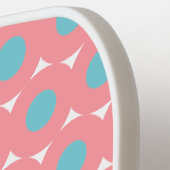 Roze Blauwgroen groene Stippen Pickleball Paddle (Links Detail)