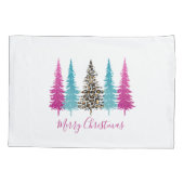 Roze Blauwgroen kerst met glam Kussensloop (Achterkant)