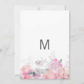 Roze blauwgroen lavendel bloemenboeket Bruiloft Kaart (Achterkant)