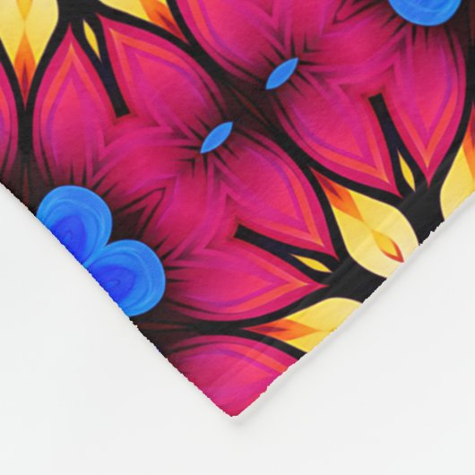 Roze & Blauwgroen  mediterrane stijl Fleece Deken (Hoek)