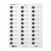 Roze Blauwgroen Monogram Chevron Patroon Adresetik Etiket (Full Sheet)
