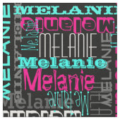 Roze Blauwgroen naam Aangepaste moderne collage me Stof (Close Up)