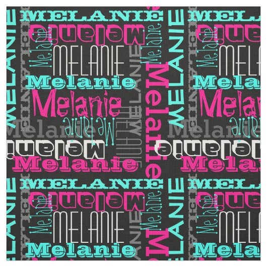 Roze Blauwgroen naam Aangepaste moderne collage me Stof (Swatch)