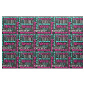 Roze Blauwgroen naam Aangepaste moderne collage me Stof (Fat Quarter)