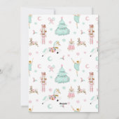 Roze blauwgroen notenkraker ballet snoep kerstfees feestdagenkaart (Achterkant)