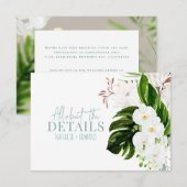 Roze, blauwgroen + orchidee tropische florale omhu save the date (Voorkant / Achterkant)