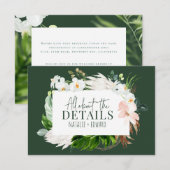 Roze, blauwgroen + orchidee tropische florale omhu save the date (Voorkant / Achterkant)