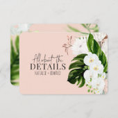 Roze, blauwgroen + orchidee tropische florale omhu save the date (Voorkant / Achterkant)