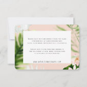 Roze, blauwgroen + orchidee tropische florale omhu save the date (Achterkant)