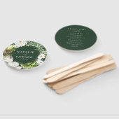 Roze, blauwgroen + orchidee tropische wondbruiloft handwaaier (Niet-gemonteerd)