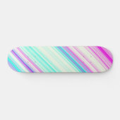 Roze Blauwgroen Paars Trendy Stripe Patroon Persoonlijk Skateboard (Horizontaal)