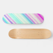 Roze Blauwgroen Paars Trendy Stripe Patroon Persoonlijk Skateboard (Horizontaal)
