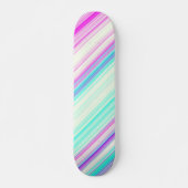 Roze Blauwgroen Paars Trendy Stripe Patroon Persoonlijk Skateboard (Voorkant)