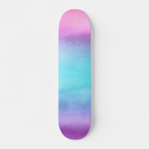 Roze Blauwgroen Paarse Waterverf Persoonlijk Skateboard
