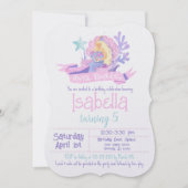 Roze, Blauwgroen, & Paarse Waterverf Zeemeermin Ve Kaart (Voorkant)