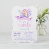 Roze, Blauwgroen, & Paarse Waterverf Zeemeermin Ve Kaart (Staand voorkant)