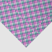 Roze Blauwgroen patroon controleren Afdruk Tartan  Tissuepapier (Detail)
