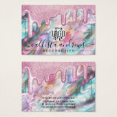 Roze Blauwgroen Pearl Opal Glitter Drift Logo Brac Visitekaartje (Voorkant /achterkant)