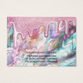 Roze Blauwgroen Pearl Opal Glitter Drift Logo Brac Visitekaartje (Achterkant)