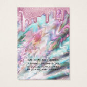 Roze Blauwgroen Pearl Opal Glitter Drivers Verzame Visitekaartje (Achterkant)