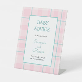 Roze Blauwgroen plaid baby advies tafel teken Reclamebord Met Voetstuk