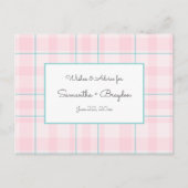 Roze Blauwgroen Plaid Baby shower Advies Kaarten (Voorkant)