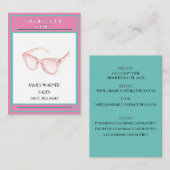 Roze & Blauwgroen Retro 80's Miami Zonnebril Visitekaartje (Voorkant / Achterkant)